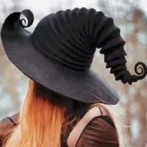 Fashion Angled Witch Hat Steeple Wizard Hat Popular Large Ruched Witch Hat Creative Women Costume Accessory for Hall