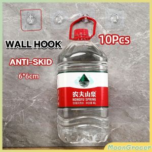 M.Grocer. Adhesive Wall Hook Reusable Anti-skid Traceless Heavy Duty Stick on Bathroom Kitchen 10 Pcs