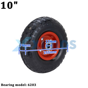 Xximos 5 To 10 Push Cart Wheel Original Heavy Duty Rubber Trolley Wheel  For Trolleys Wheelbarrow