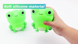 FCNight Lamp for Kids Frog Soft Silicone Sleeping Night Light Dimmable Timer Rechargeable Colorful Light Room Decor Children Gifts