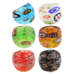 Tinh tế dân tộc lấy cảm hứng từ muranos nhẫn bằng thủy tinh Nhẫn đeo ngón tay phong cách của phụ nữ thời trang phụ kiện dự tiệc thanh lịch