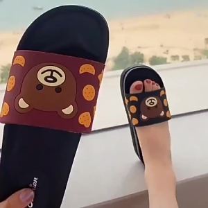 [Free Shipping] Little Bear Thick-Soled 2025 New Summer Slippers For Women Outdoor Wear Non-Slip Cute Indoor Ins Style Height-Increasing Sandals