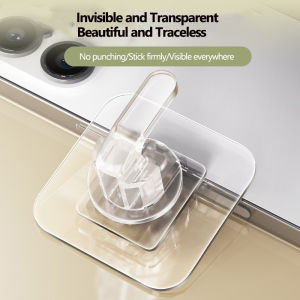 OATSBASF Punch-free Detachable Transparent Suction Wall Hook Storage Organizer for Hanging Key Holder