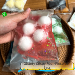 YIYU STUDIO Lớp phủ sáp Bánh giòn làm thủ công Làm thủ công Quả bóng tròn Túi bóp giảm căng thẳng Bé trai Bé gái Âm thanh giòn giòn Bánh bao mềm mại kích thích giác quan Trẻ em Người lớn