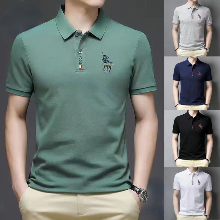 UAYESOK 5color Mens Baju Polo Short Sleeve Shirt Plain Casual Golf  Stretchable Cotton Men Slim Fit POLO T Shirt polo lelaki Korean Fashion  Style Shirt Summer Lightweight Clothing - Lazada | Lazada