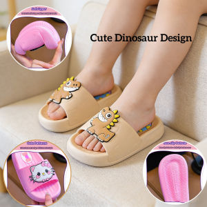 AILEBE kids Slippers for Cute Dinosaur Soft Slides Korean Style Non-Slip Thick Sole Comfortable Beach Indoor Slippers for Infant Baby Girls Boys Summer Fashion Footwear Bata Tsinelas