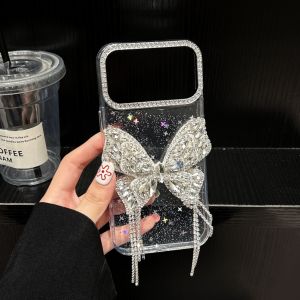 Glitter Diamond Butterfly Bracelet Case for iPhone 16 17 Pro Max 15 14 Plus 11 12 13 Air X Xr Xs Beads Wrist Chain Bling Cover