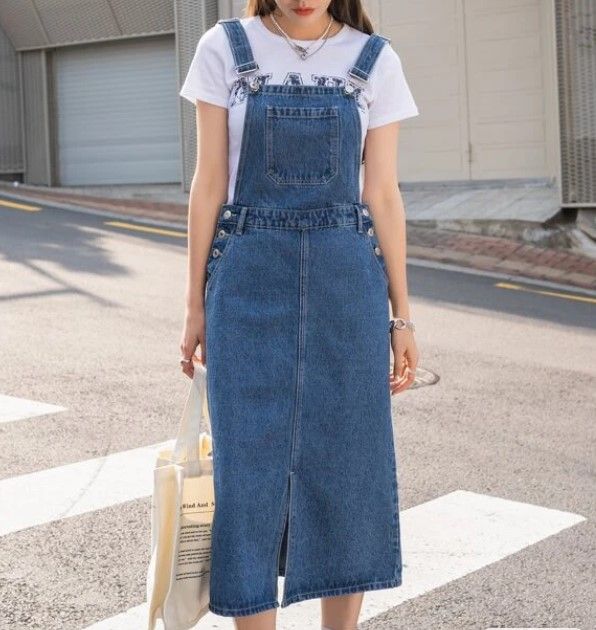 Blue jean jumper clearance skirt