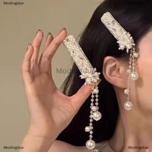 [COD] Modingdue Inlaid Rhinestone Bow Tassel Hair Clip For Women Temperament Sweet Hairpin High-end Side Bangs Clip Fashion Hair Accessories