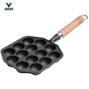 14 Hole Takoyaki Pan Non Stick Coating Heavy Duty Cast Iron Takoyaki Maker for Authentic Japanese Snacks Kitchen Essential