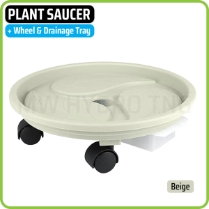Plant Pot Saucer with Wheel and Drainage Tray - Alas Tatakan Dudukan Pot Bunga dengan Roda dan Nampan - 23 cm