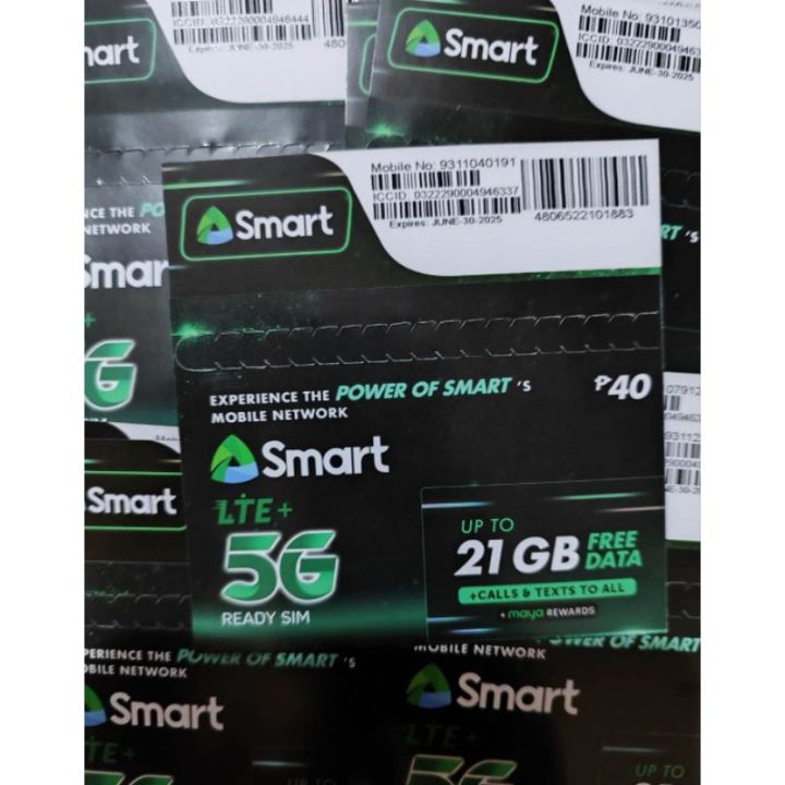 SMART PREPAID SIM CARD LTE + 5G READY FREE 21GB at FREE CALL N TEXT ...