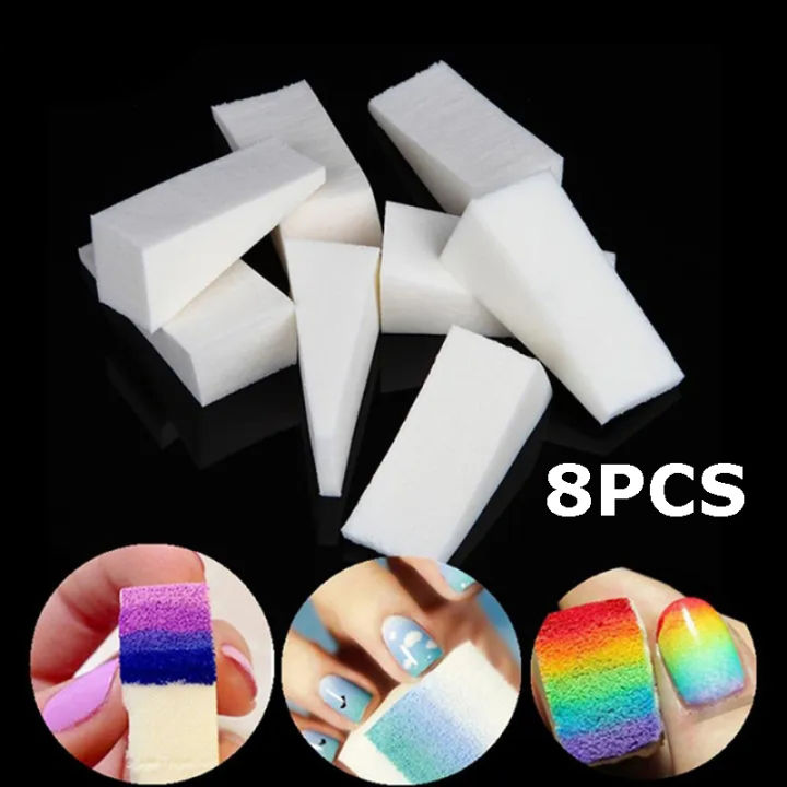 8pcs Nails Soft Sponges for Color Gel Transfer Tools Gradient Nail Art ...