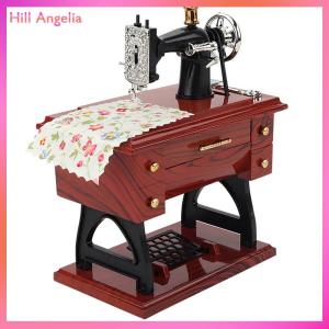 [Hill Angelia] Sewing Machine Music Box Retro Sewing Clockwork Home Crafts Decoration Gift