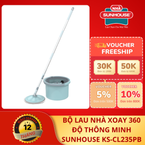 Bộ lau nhà xoay 360 TÁCH NƯỚC BẨN SUNHOUSE KS-CL235PB tiết kiệm 60% nước - CHÍNH HÃNG