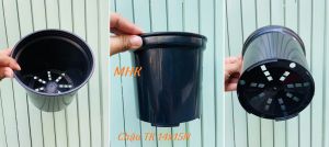 Chậu Nhựa Cứng 14X15 (Cm) Thakico màu đen