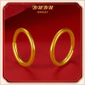 Gold Earrings 999 Solid Gold Glossy Small Circle 5G Hard Gold Plain Ring Jewelry Mother's Day Gift for Mom. 