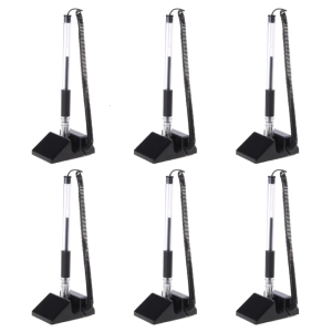 Professional Counter Coil Pens Pack of 6 with Adhesive Chain Perfect for Hotel Front Desk Offices and Study Room