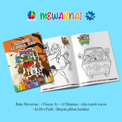 BUKU MEWARNAI VOL 1 Full colour - buku mewarnai anak