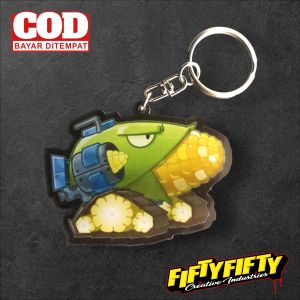 Gantungan Kunci Karakter CORNTILLERY Plants Vs Zombies Keychain Bahan Akrilik
