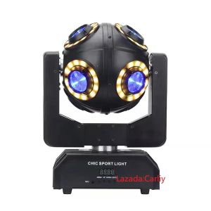 Baru 8X 10W RGBW LED Lampu Panggung Efek Sepak Bola  Lampu DMX Kontrol Suara Peralatan DJ untuk DJ Disko Bar Kepala Bergerak