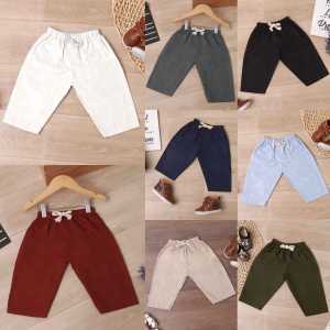DhadomKids - CELANA PANJANG ANAK POLOS LAKI LAKI & PEREMPUAN USIA 1-12 TAHUN BAHAN KATUN LINEN