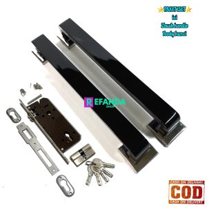 1sert gagang tarikan handle pintu rumah minimalis dan fullset lock body kunci untuk pintu depan dan kamar model daun pintu 1
