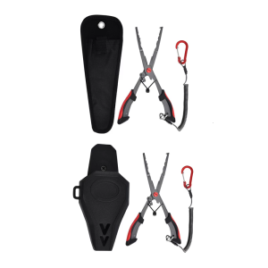 Multifunctional Pliers with Sheath Coiled Lanyard Fishing Pliers Braided Fishing Line Rings Openers Hook Remover