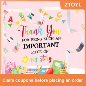 【ZTOYL】 Sáng tạo không thường xuyên Acrylic câu đố đồ họa mảng bám mùa tốt nghiệp Cảm ơn bạn giáo viên phước lành mảng bám bàn văn phòng trang trí quà tặng