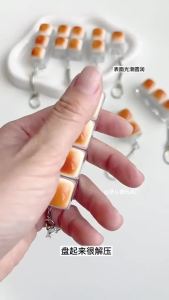 [SG Seller]Toast Bread Mechanical Switch Fidget Keychain Clicker Toy with Realistic Food Design