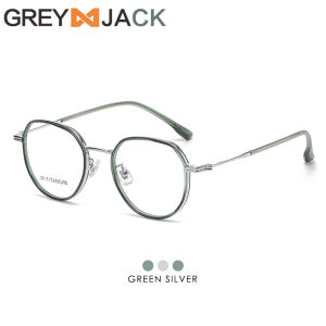 Grey Jack Frame Kacamata Model Kotak Bahan Titanium Fashion Unik Style Trandy Pria Wanita Bisa Minus 95030