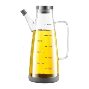 Drip Proof Nonrust Steel Glass Oil Dispenser Leak proof Kitchen Oil Bottle For Cooking Vinegar Soys Sauce With Wide Mouths Easy Cleaning