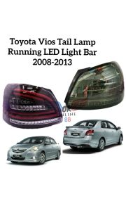 Toyota Vios NCP93 2008-2013 Running Lights LED Line Bar Tail Lamp-smoke Black Crystal Clear