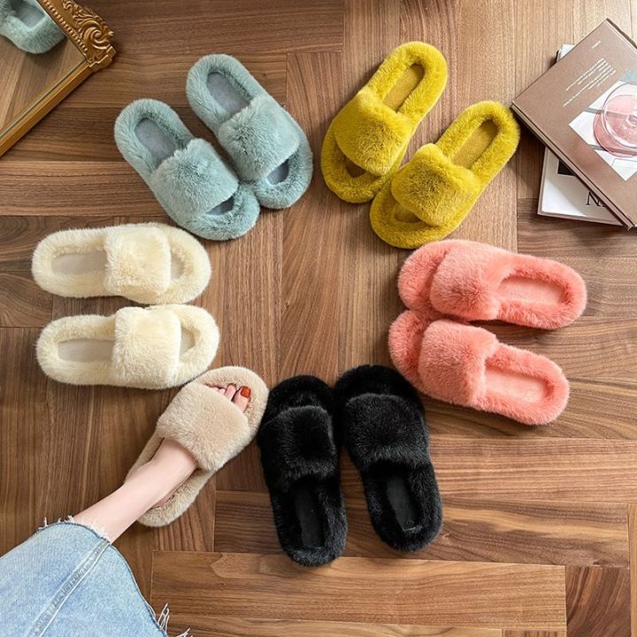 Hairy slippers for discount ladies