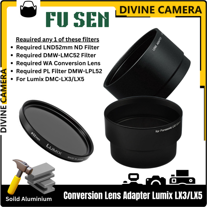 Conversion lens adaptor ND Filter 52mm for Lumix-LX3 LX5