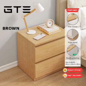 GTE 40cm Simple Modern 2 Drawers Bedside Table Small Storage Dresser Bedside Cabinet For Bedroom - Fulfilled by GTE SHOP