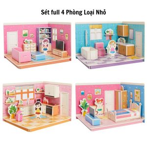 Bộ Đồ Chơi Xếp Hình Lắp Ráp 3D Thiết Kế FULL Nội Thất Ngôi Nhà Dễ ThươngSET Đầy Đủ 4 Phòng Cho Bé Sáng Tạo-Tiệm Nhà Sóc 2023