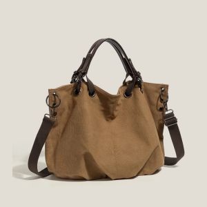 Stylish Vintage Thick Canvas Large Capacity Shoulder Tote Bag Shopping