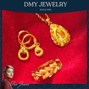 DMY Jewelry Gold 916 Original Malaysia/ Dangling Earing 916 Gold/ Water Drop Pendant/Subang Telinga Perempuan/Earrings Women/Earing Emas 916 Original/Kpop Merch/Gift Set For Women/Emas Korea Cop 916/Earings For Women Modern/Emas 916 Original Lelong