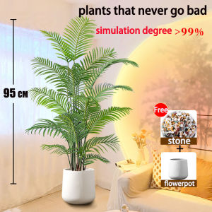 ☘️Free stone+flower pot☘️18/24pcs-leaves Artificial Plants Simulation 99% 68/84/93CM High-Quality Home Office Decoration