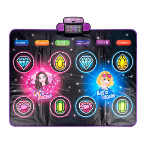 Double Dancing Mat Toys Light Up 8 Buttons Dance Mat for Kids Bluetooth Dance Pad Musical Playmat Game Gifts