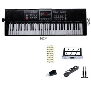 คีย์บอร์ดเปียโน 61 คีย์ Keyboard แบบพกพา เปียโนดิจิตอลอิเล็กทรอนิกส์ พร้อมลำโพงคู่ในตัว เหมาะสำหรับผู้เริ่มต้น