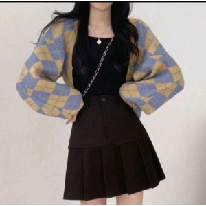 Cardigan Crop Sooyun Knite Cardy Korean Wanita TERLARIS