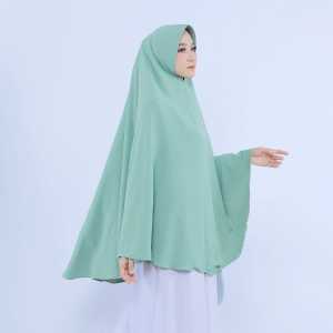 Jilbab Hijab Khimar Premium Crinkle Hijau Muda RUBY117