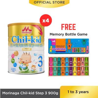 Morinaga Chil-kid Step 3 (No Sucrose) 4 tins x 900g [Free Memory Bottle Game]
