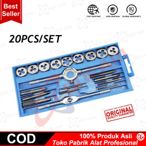 COOFARI 12 Pcs 20 Pcs 40 Pcs Hand tap and die set Alat Snai dan Tap Ulir Baut Senai Die Senei hand tap set kunci pas set Pro Mati M6-M12 Baut Mur Peralatan Tangan Logam Paduan