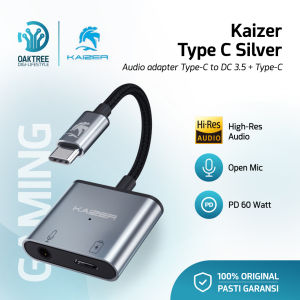 Kaizer Splitter Type C to DC 3.5mm Audio Jack Splitter Audio PD 60W Open Mic