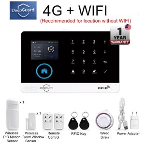 DeepGuard 4G GSM WIFI Home Alarm System with Motion Detector Door Window Sensor Smart Life Tuya App