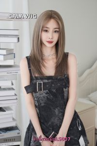 วิกผมกึ่งทอมือผมตรง LS007ไหมเกาหลี ไม่มีหน้าม้าแสกผมและไรผม แถมเน็ตฟรี+แผ่นกาว 3แผ่น