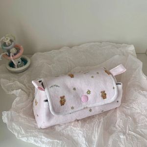 BAGUO Dung lượng lớn Hộp bút chì hình ngôi sao Gấu Nhỏ Đã in Thỏ Túi trang điểm Chống bám bẩn Sáng tạo Hộp đựng bút Vật tư văn phòng phẩm trường học